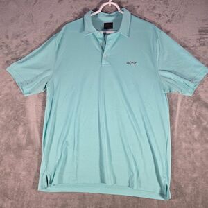 Greg Norman Polo‎ Shirts Mens Large Stretch Play Dry Short Sleeves Pastel Blue